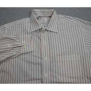Brooks Brothers Shirt Mens Size 16 32/33 Striped 100% Cotton Regular Fit